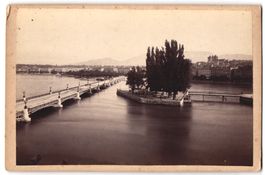 Fotografie Genf, Stadtansicht mit Brück