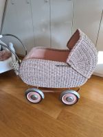 Puppenwagen aus Korbgeflecht, Vintage Stil, Rosa!