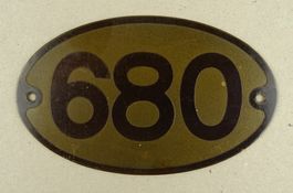 VBZ NUMMERNSCHILD 680, TRAM ANHÄNGEWAGEN