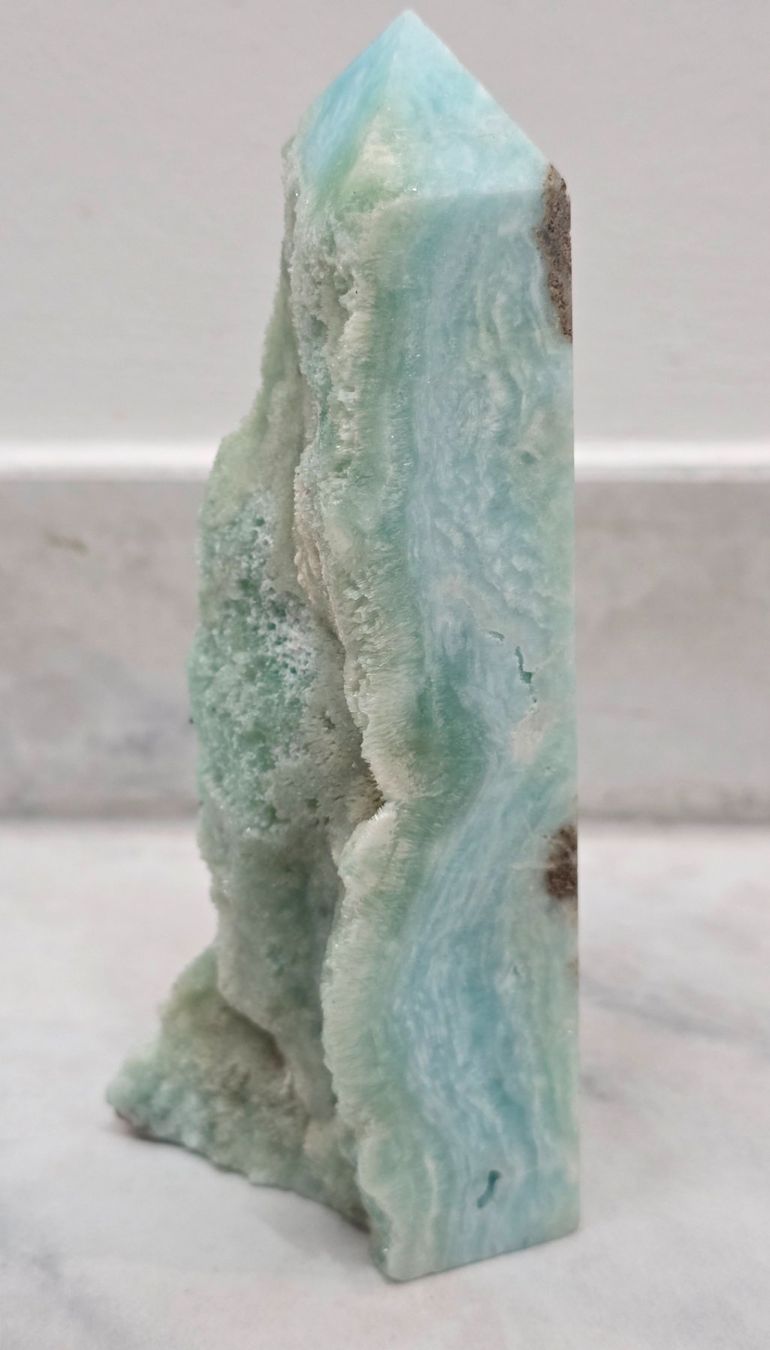 Minerali & Pietre curative: Hemimorphit Obelisk mit Druse 340g – Nuovo e nell'imballaggio originale da Matzingen venduto da Shay_Crystalz 1