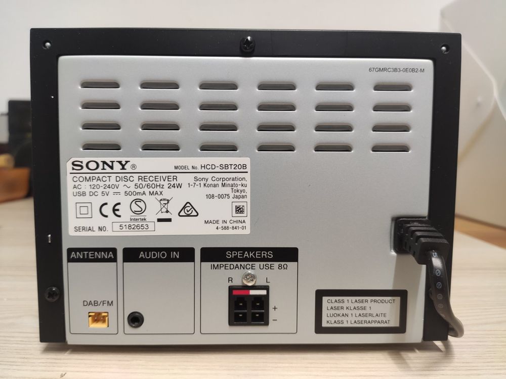 Stereoanlage Home Audio System Sony CMTSBT20B, Kompakt Acheter sur