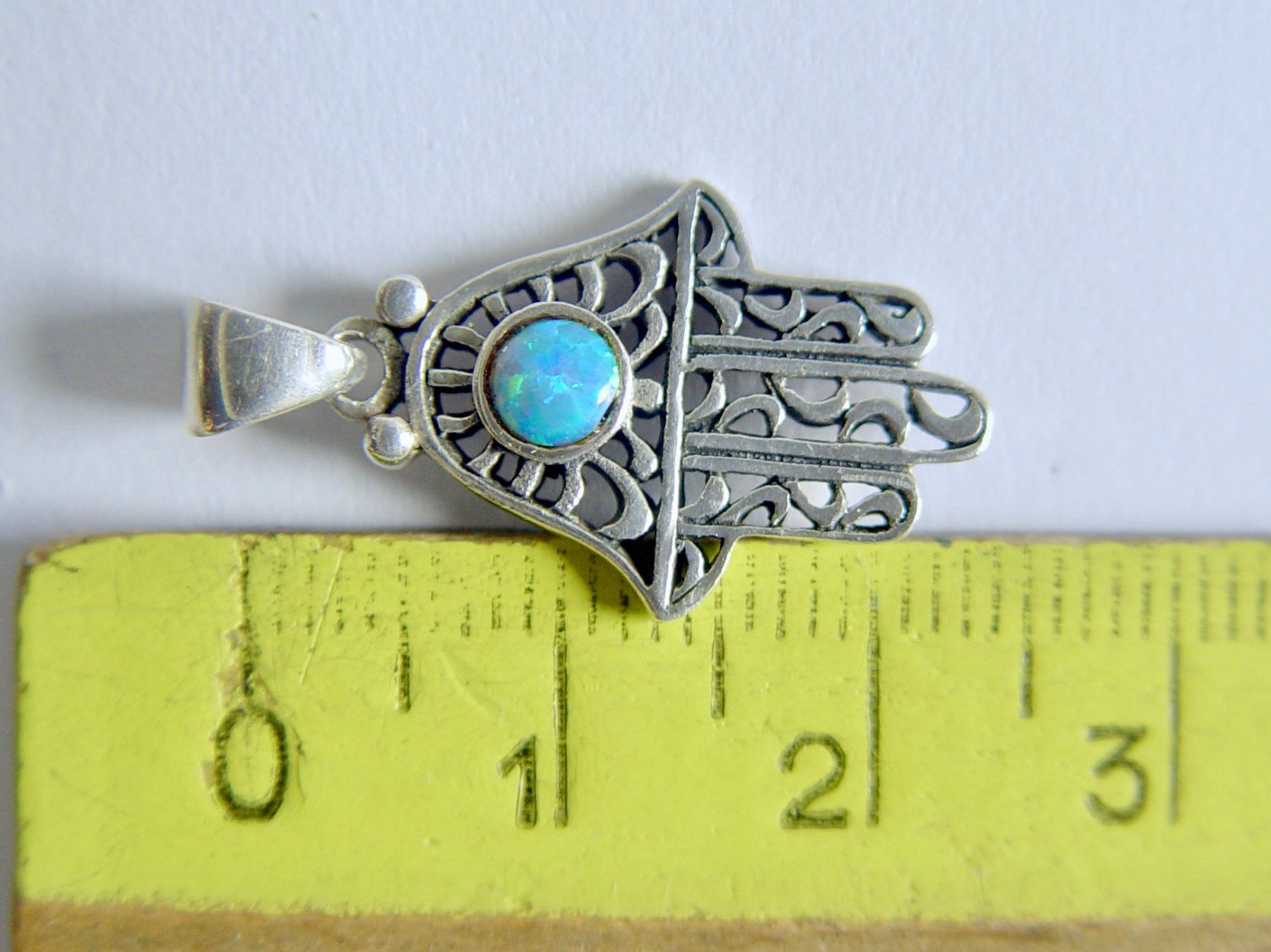 Ciondoli: Fatima Hand (Hamsa) Silber 925 mit Opal – Usato da Henggart venduto da gernli 3