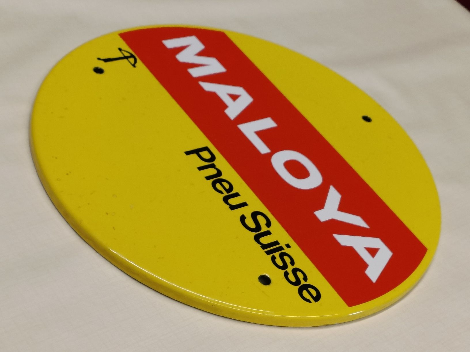 Insegne: Original Emaille Schild / MALOYA Pneu Suisse ca. 1960 – Usato da Brugg AG venduto da Ente015 1
