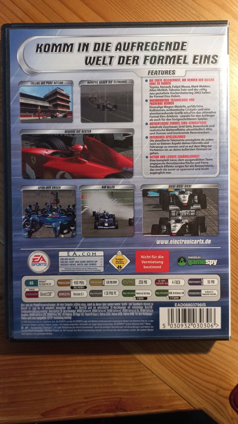 Giochi: Vintage   F1 - PC Game – Usato da Wetzikon ZH venduto da Beatschu 1