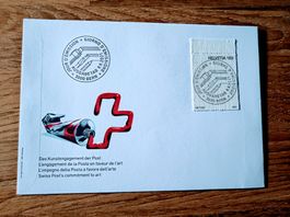 FDC Kunstengagement der Post, Leinwand, aus Kleinbogen