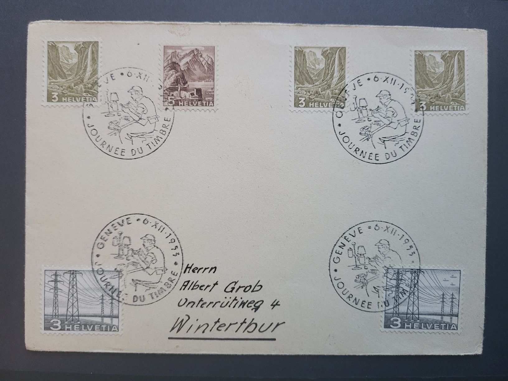 Tutti i francobolli: 1953, Briefumschlag nach Winterthur  – Usato da stäfa venduto da brandy66