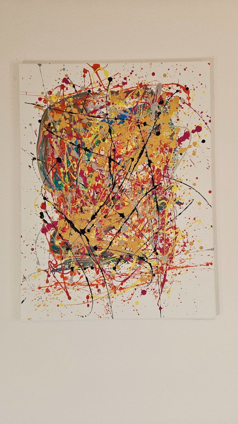 Gemälde: Tableau abstrait, couleurs vives et gaies, unique! – Neu (gemäss Beschreibung) aus Le Locle von fab_c9hh