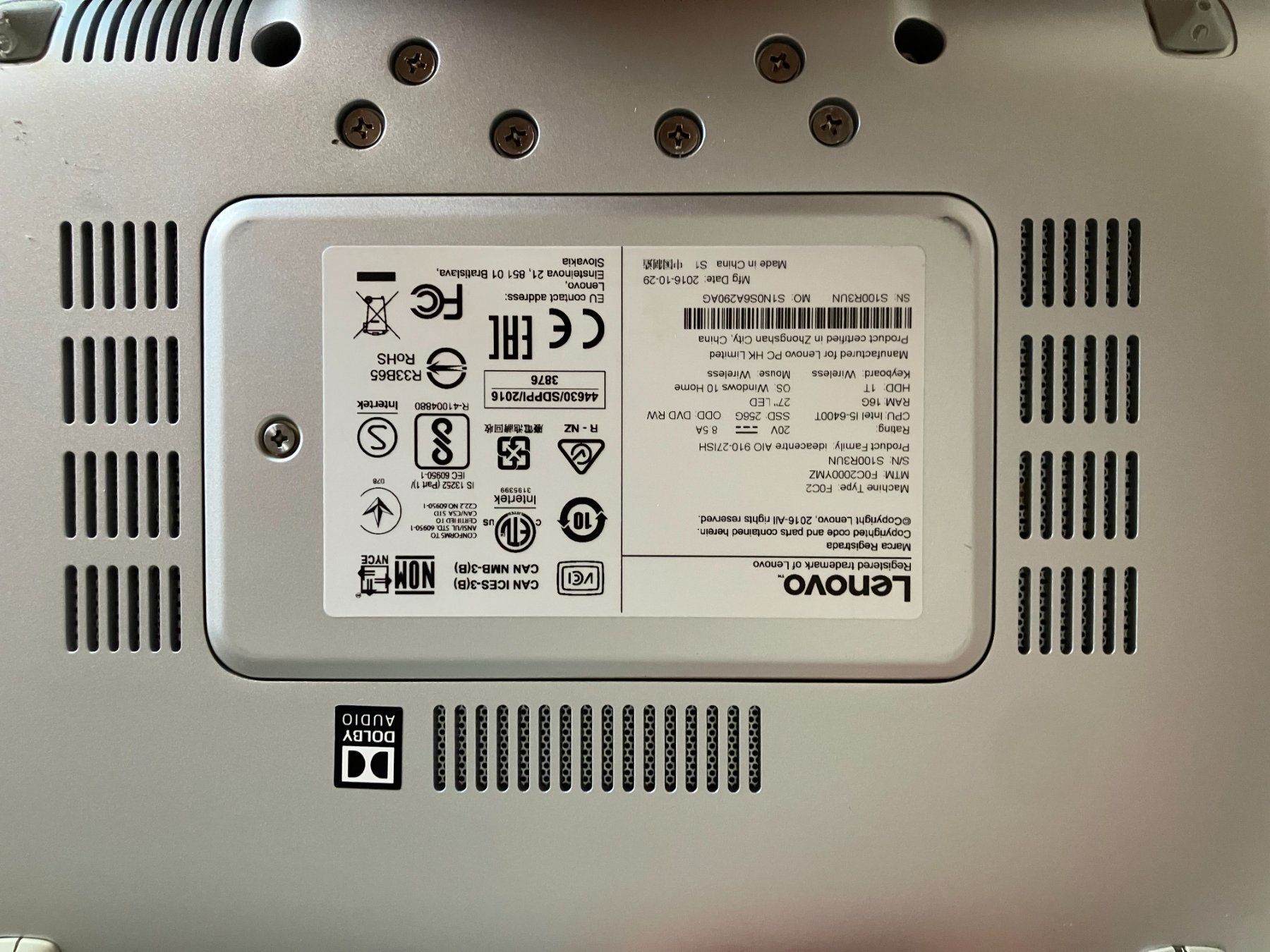 Lenovo PC: Lenovo Ideacentre AIO 910-27ISH – Usato da Renens VD venduto da moo_d2wc 1