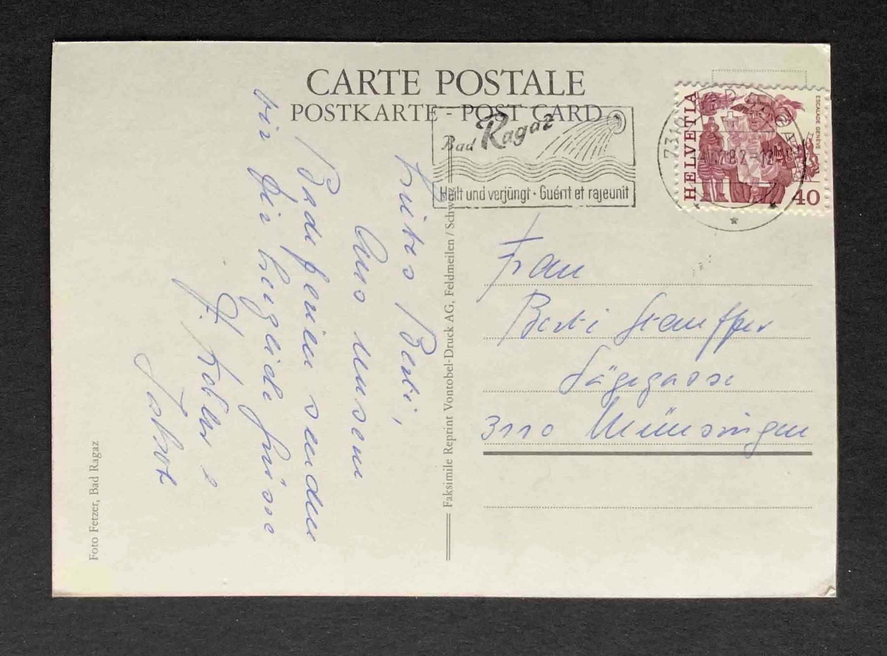 Cartoline postali: AK Ragaz mit Gonzen und Alvier – Usato da Goldau venduto da artelier1 1