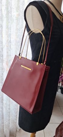 Sac à main cuir rouge foncé Vintage