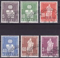 Dienstmarken BIE Satz SBK-Nr. 40-45, gestempelt