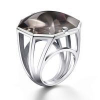 Bague BACCARAT-Paris „L’Illustre“ Cristal gris, Argent 925