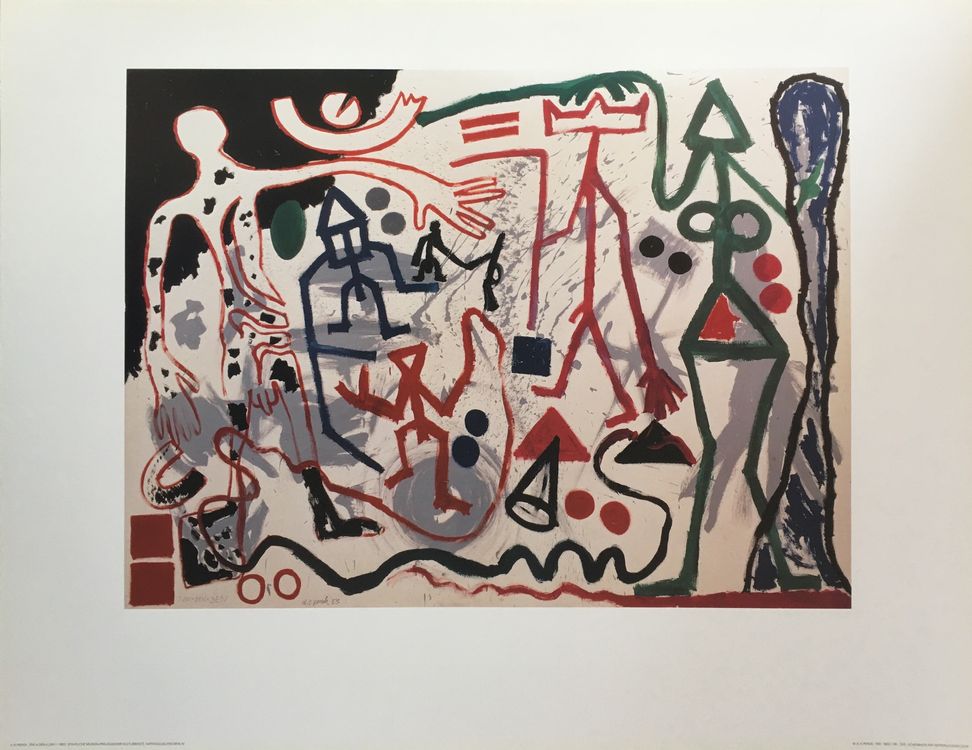 Grafica & Litografie: A.R. Penck  2 Kunstdrucke Ten X Den X Zen / Ereignis in N.Y. – Usato da Nennigkofen venduto da waltraub