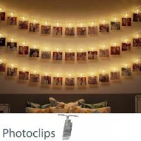 LED Foto-Lichterkette 20 Clips Klammern