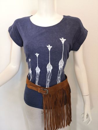 🤩BOHO-CHIC T-SHIRT BLAU MIT GIRAFFEN-DRUCK NEU & D&G P.