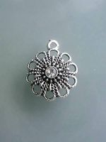 Anhänger altversilbert mit Strass18x15mm