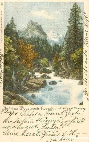 Cartoline postali: Rosenlaui - Weg nach ... Litho + 1901 – Usato da Emmenbrücke venduto da teestube