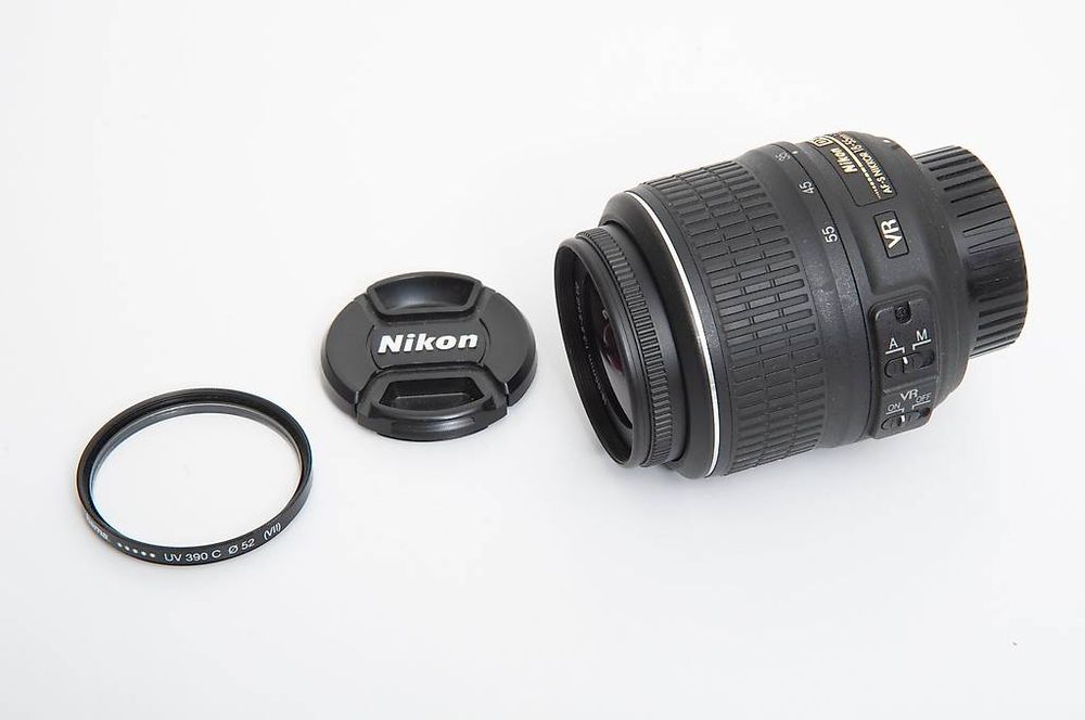 Objetivo Nikon AF-S DX ED II Nikkor De 18-55mm F/3.5-5.6, Rosca De Filtro De 52mm, Con Elementos De Cristal ED, Color Negro