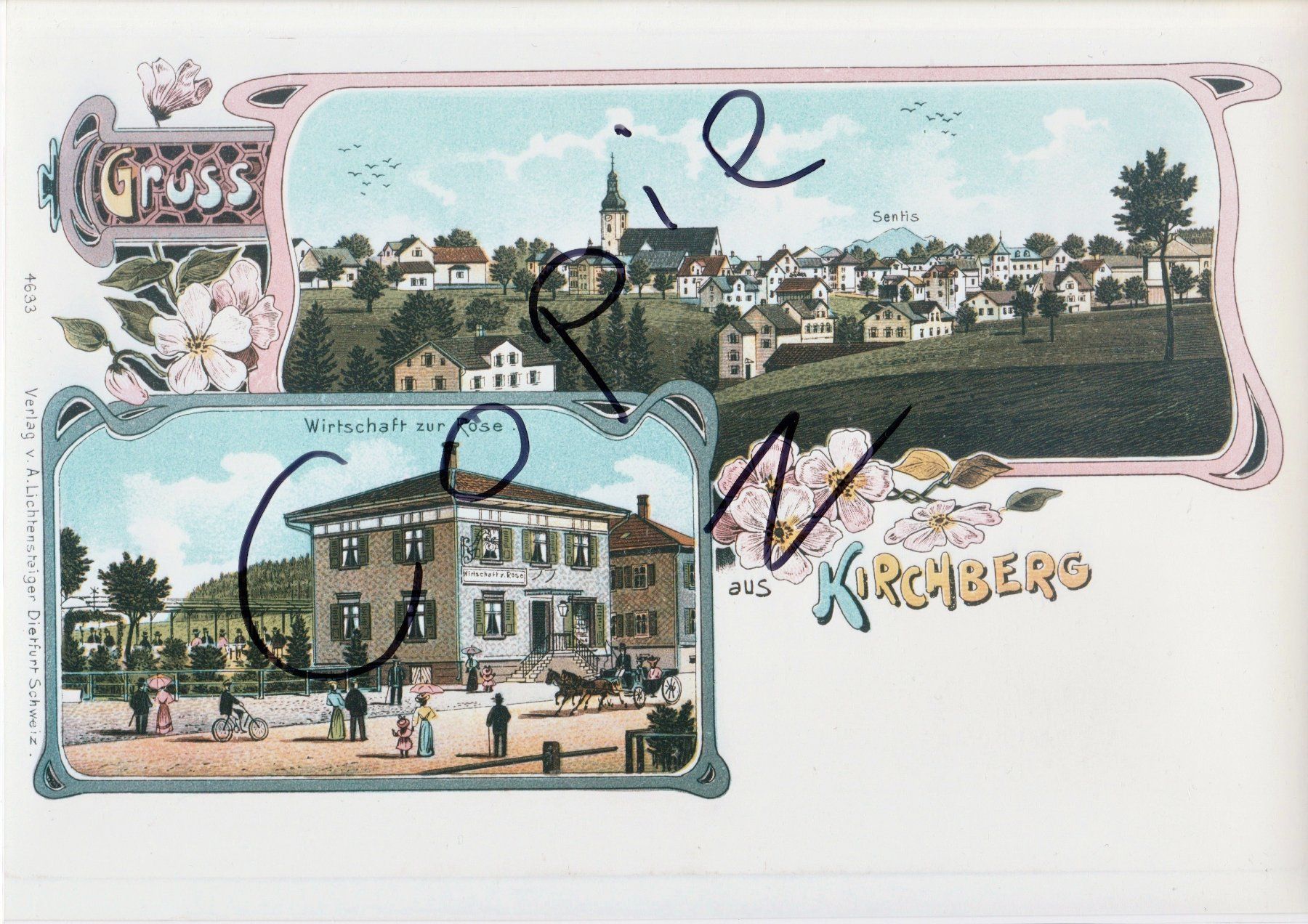 Cartoline postali: Gruss aus Kirchberg - (Litho) – Usato da Fällanden venduto da Blausegelfliege