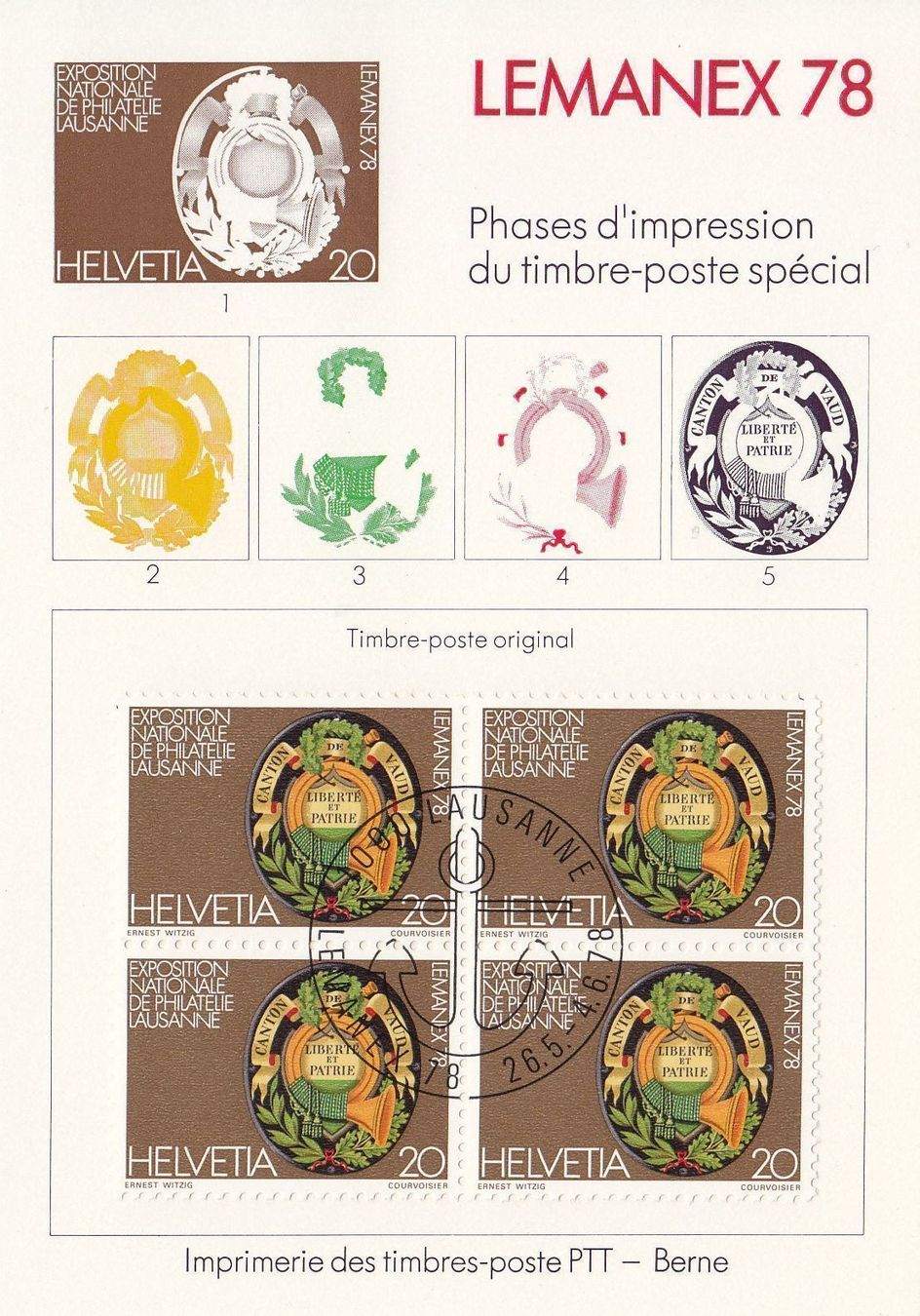 Tous les timbres: LEMANEX 78 Druckphasen – D'occasion à Bürglen TG par StampGraf