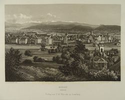 AARAU, STAHLSTICH UM 1870