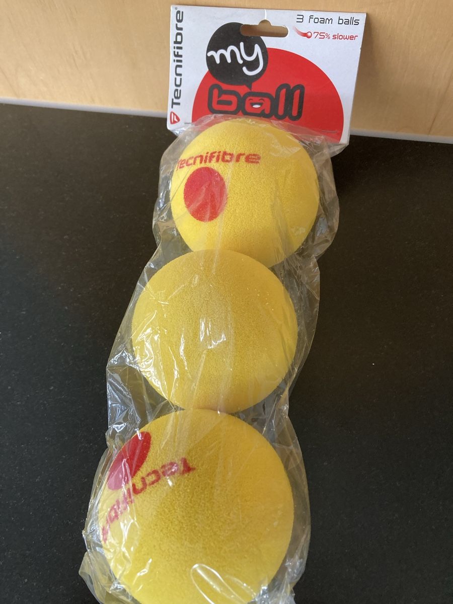 Palloni: Tennisbälle - Schaumstoff - Technifibre – Nuovo e nell'imballaggio originale da Effingen venduto da Fylarama 1