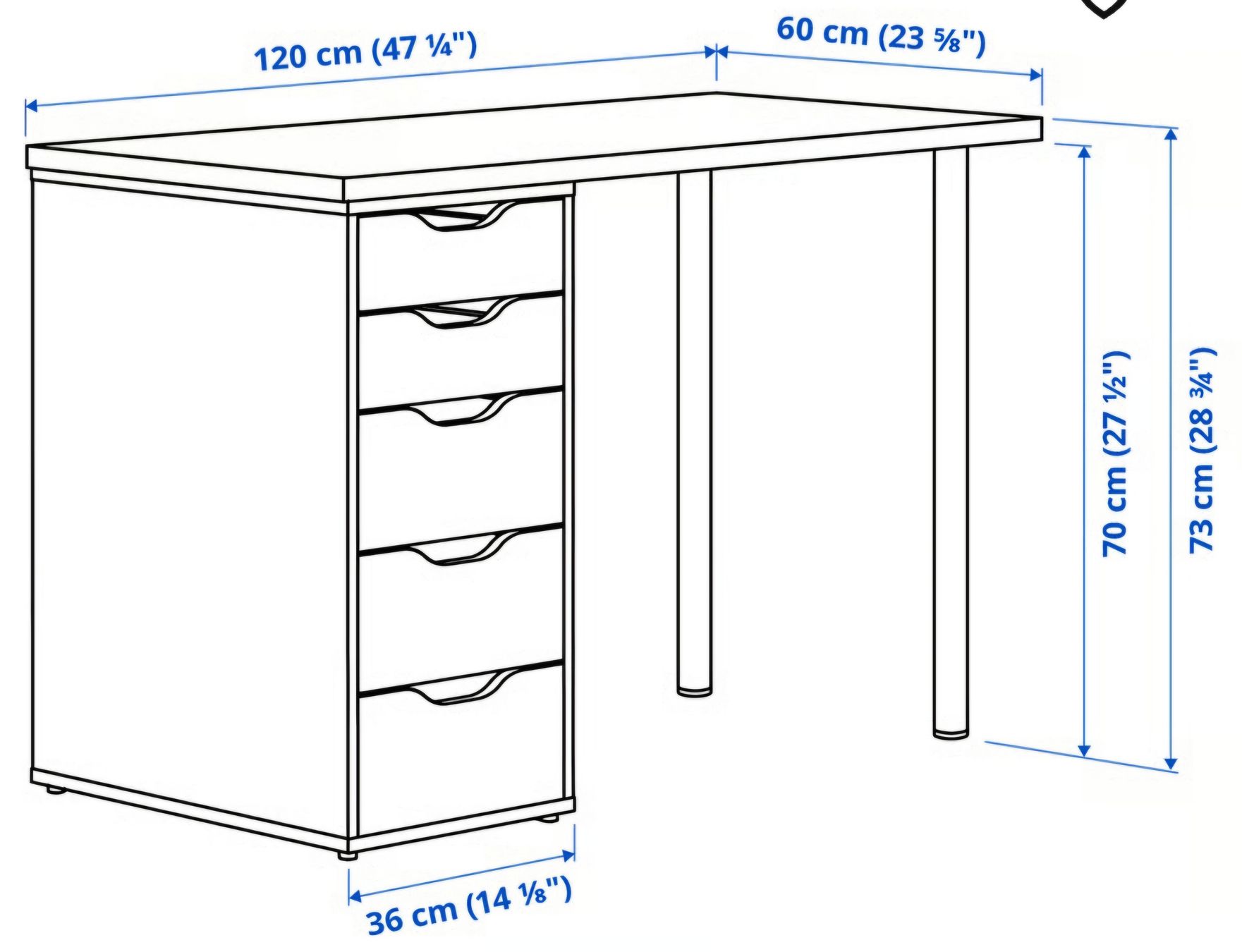 Scrivanie: Bureau blanc avec 5 tiroirs  – Nuovo (secondo la descrizione) da Lausanne venduto da ram_tw68 4