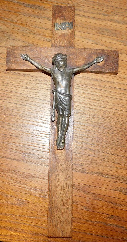 Statuette: Religiöse Jesuskreuz und Jesus Messingbild – Usato da Villnachern venduto da Niggo0 1