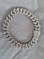 Christian Armband, Silber, Zirkonia, Cuban Link, 8mm