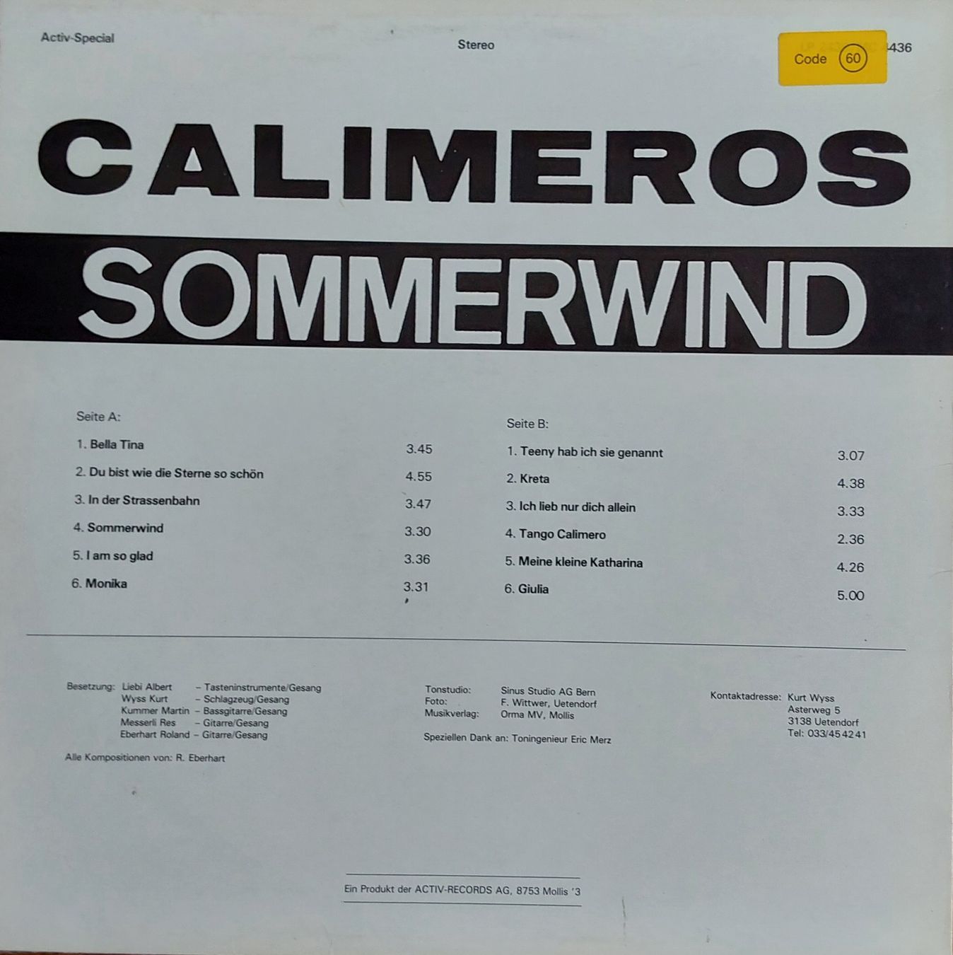 Schallplatten: LP Vinyl - Calimeros - Suisse 1983 – Gebraucht aus Villeret von Fil11 1