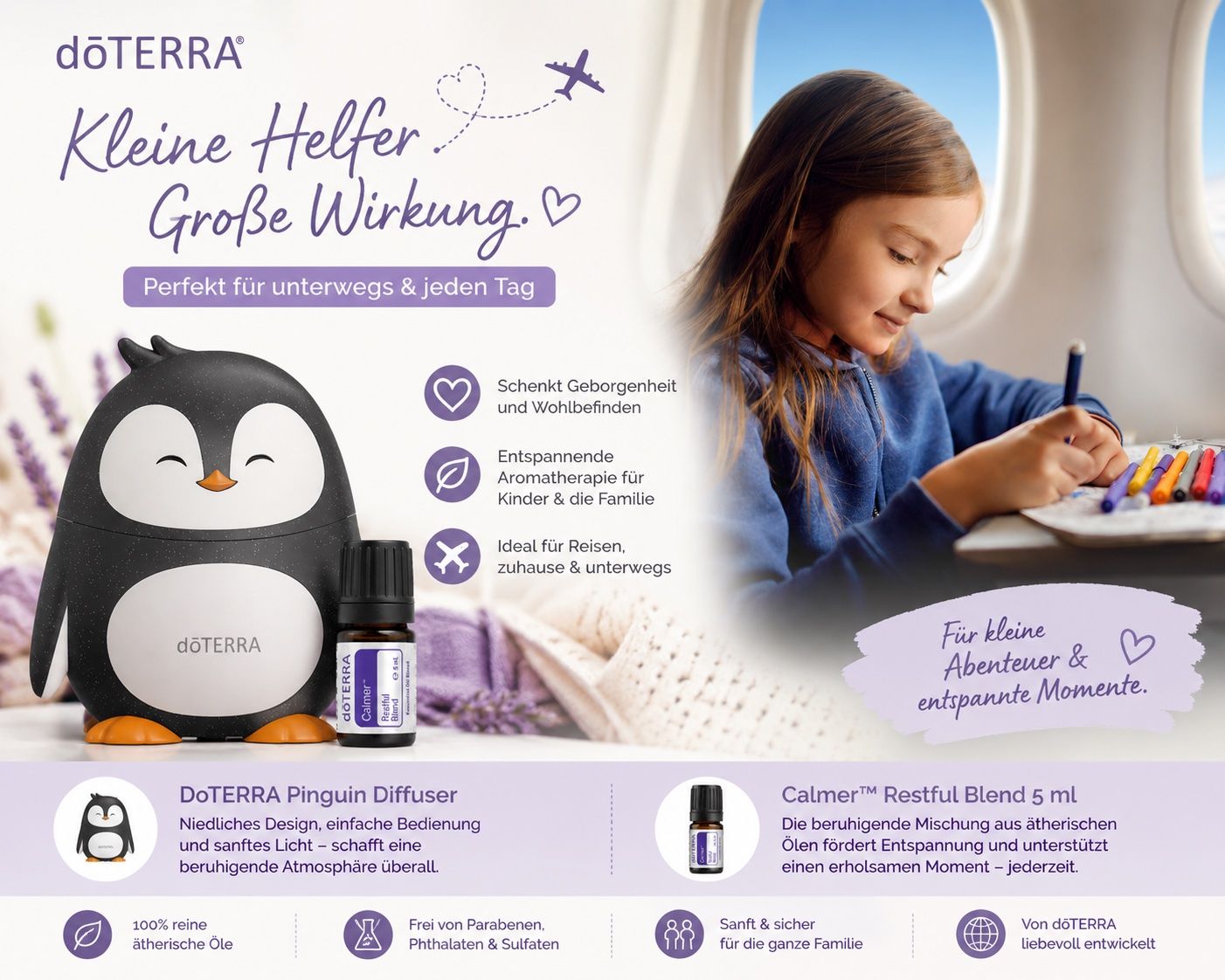 Doterra Diffusori di oli essenziali: DoTERRA Pinguin Diffuser & Calmer 5ml Set neu – Nuovo e nell'imballaggio originale da Olten venduto da Duft-Atelier-Schweiz