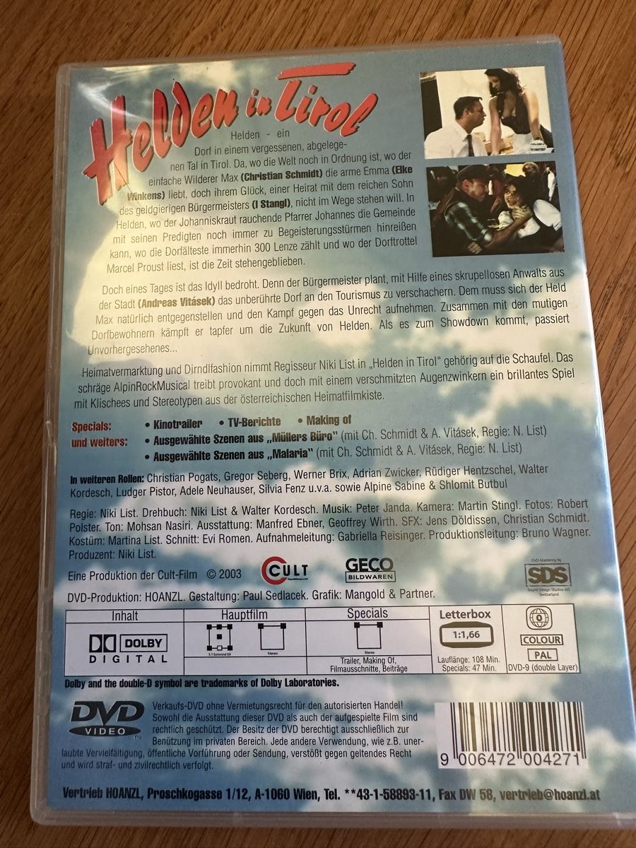Tous les DVDs: Helden in Tirol, DVD, Niki List – Neuf (Voir description) à Benken ZH par Audi-erich 1