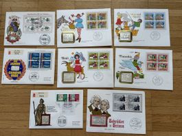 Silberbarren - Briefmarken mit diversen Motiven 