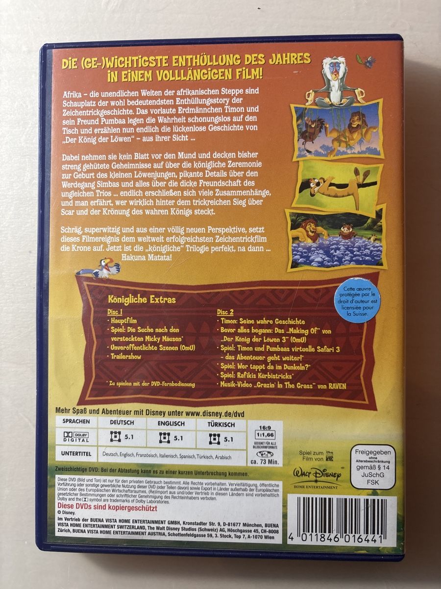Tutti i DVDs: Der König der Löwen - Hakuna Matata 3 – Usato da Ruswil venduto da Slivio_ 1