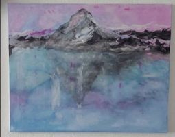 Gemälde Berg am See handmade 40×50