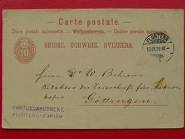 1888: saubere Karte von FLUNTEN nach GÖTTINGEN DE