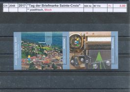 2017 "Tag der Briefmarke Sainte-Croix"- Block, ** postfrisch