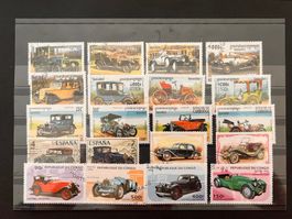 Lot mit Auto-Briefmarken ganze Welt  (R395)