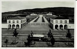 BASEL Hörnli-Friedhof mit Postauto Riehen BS gel. 1942!