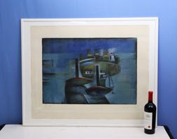 Heribert Losert1913/23-2002, Farbserigraphie "Hafenausfahrt"