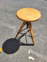 Tabouret d'architecte Girsberger en bois vintage 1960er.
