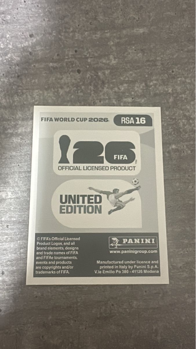 Panini Sammelbilder & Trading cards: RSA 16 , FIFA WORLD CUP 2026 PANINI  – Neu (gemäss Beschreibung) aus Frauenfeld von 1PegPeg1 1