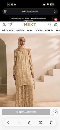 Festliches Langes Kleid und Hose, Gr.40, Gold/Beige