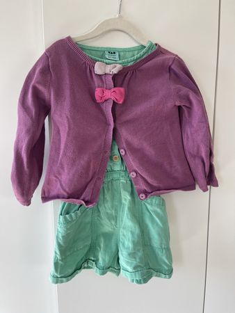 Mädchen Set 104 110 Jumpsuit + Cardigan
