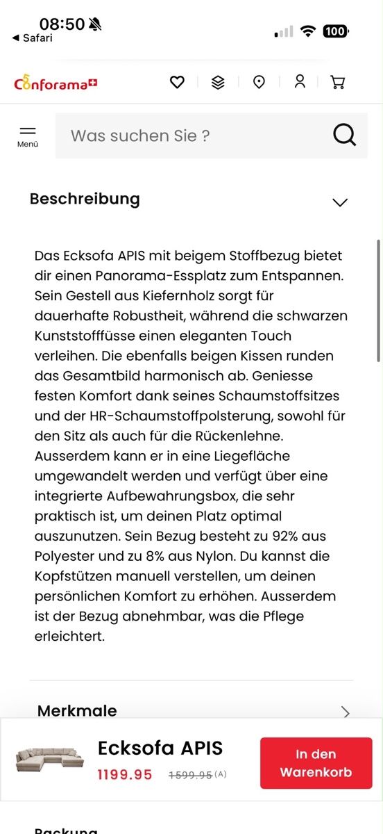Conforama Sofas: Ecksofa Apis Beige – D'occasion à eglisau par schmied1992 5