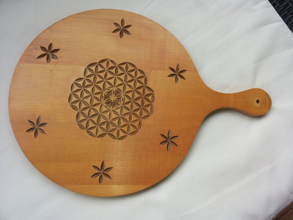 INFUNLY Mondphase-Kristallgitter Aus Holz Mit Blume-des-Lebens-Muster – Für Meditation & Wohn-Deko