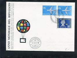 1960 Ballonflugbrief von Lugano