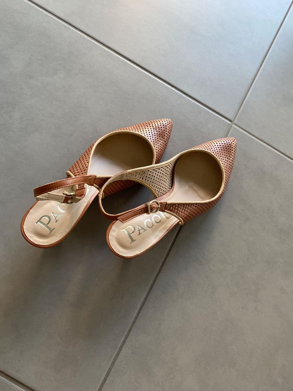 Scarpe da donna: Slingback in Natur-Braunem Leder – Usato da Holderbank SO venduto da SUS-2021 1