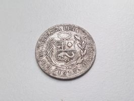 🇵🇪  Peru 1/2 Dinero 1913 Silver