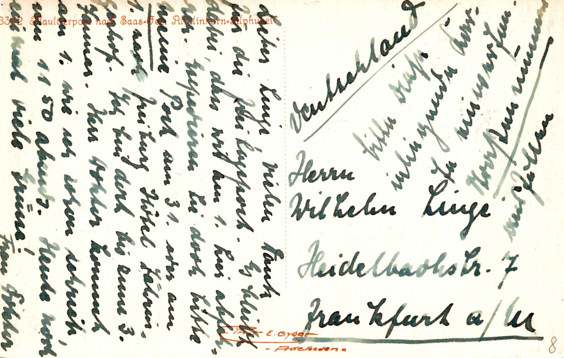 Cartoline postali: Maultierpost nach Saas-Fee – Usato da Bronschhofen venduto da Astore 1